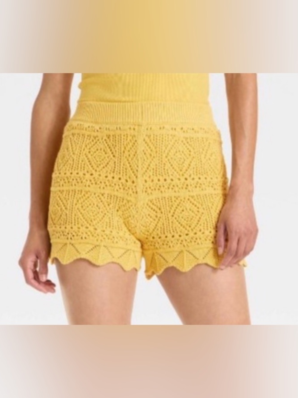 A New Day Women's Geometric Crochet Shorts | EUC | Sz S